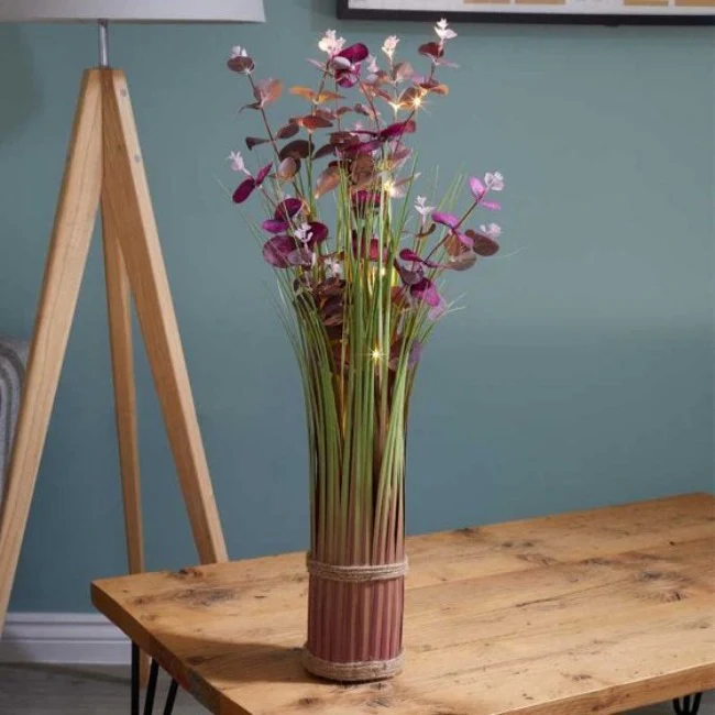 In-Lit Artificial Bouquet - Eucalyptus - Violet 70 cm