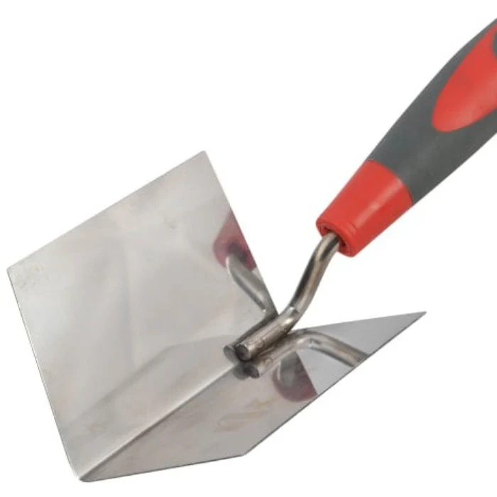 Internal Corner Trowel Stainless Steel Soft Grip Handle 4 x 3 x 3in
