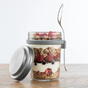 Kilner® Breakfast Jar Set – 0.35 Litre with Spoon - Image 2
