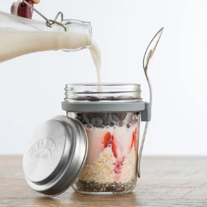 Kilner® Breakfast Jar Set – 0.35 Litre with Spoon - Image 3