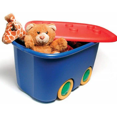 KIS Funny Box 46L Lidded Toy Storage Box on Wheels - Image 2