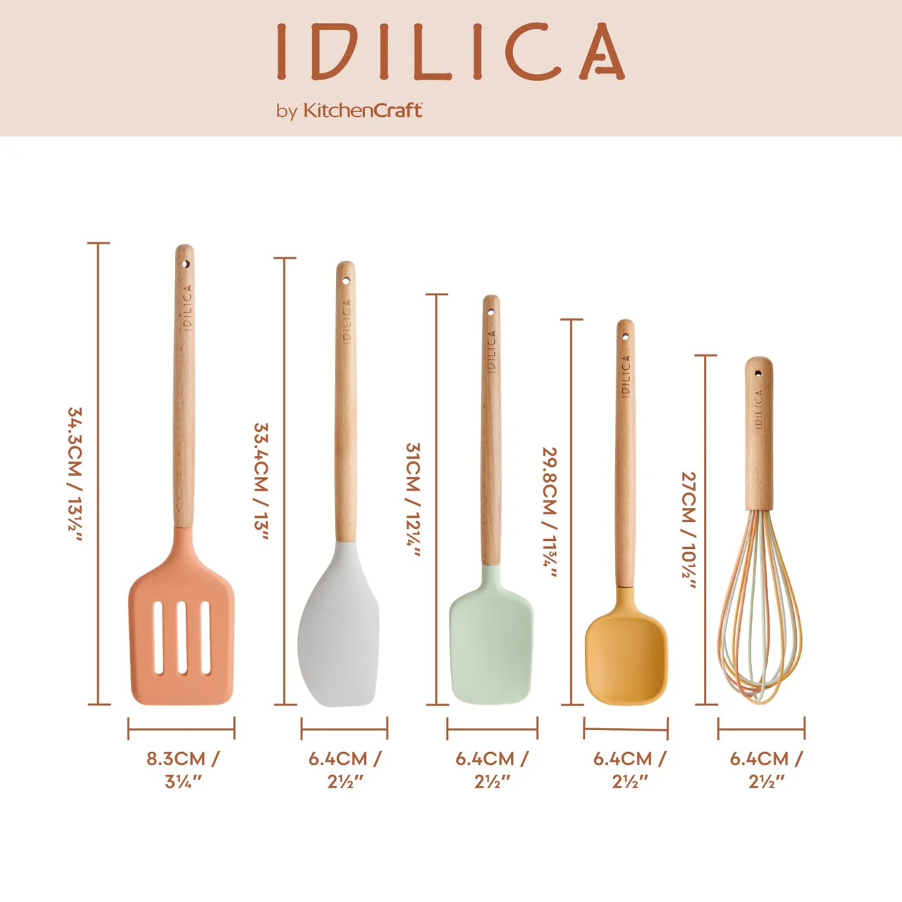 KitchenCraft Idilica Silicone Kitchen Utensil Set - Image 3