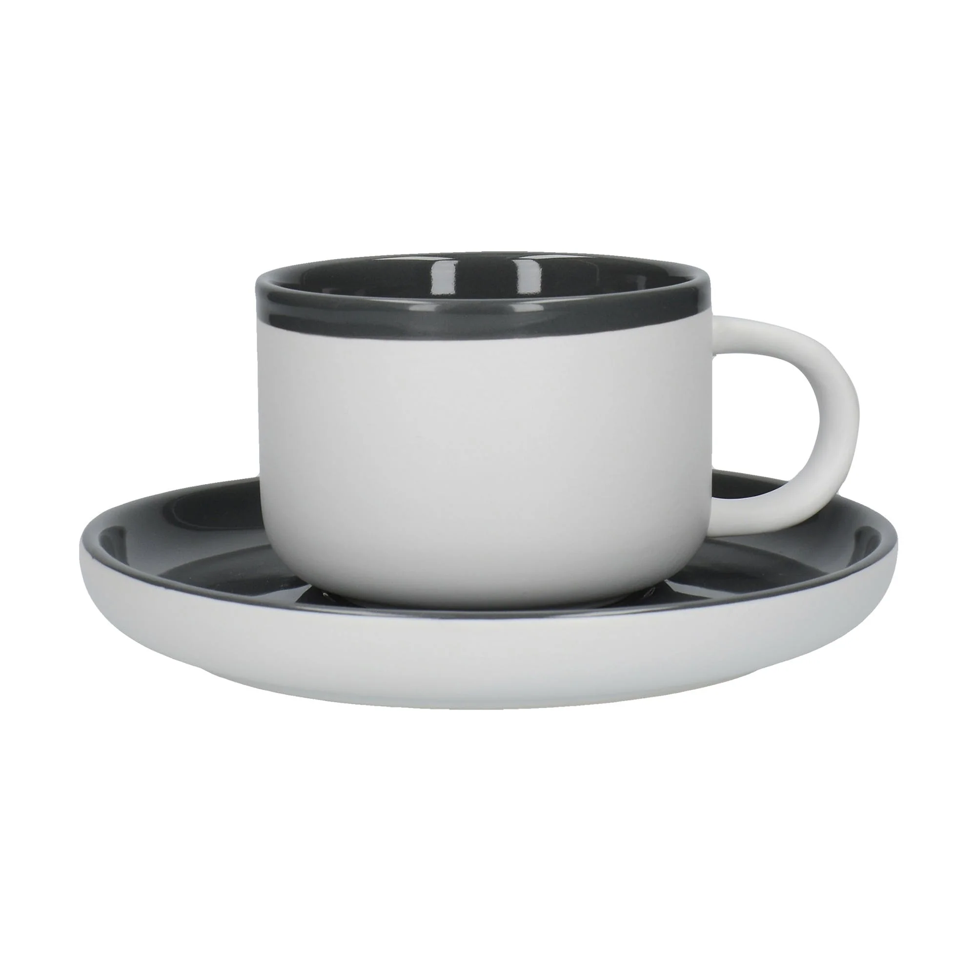 La Cafetiere Barcelona Cool Grey 280ml Tea Cup & Saucer