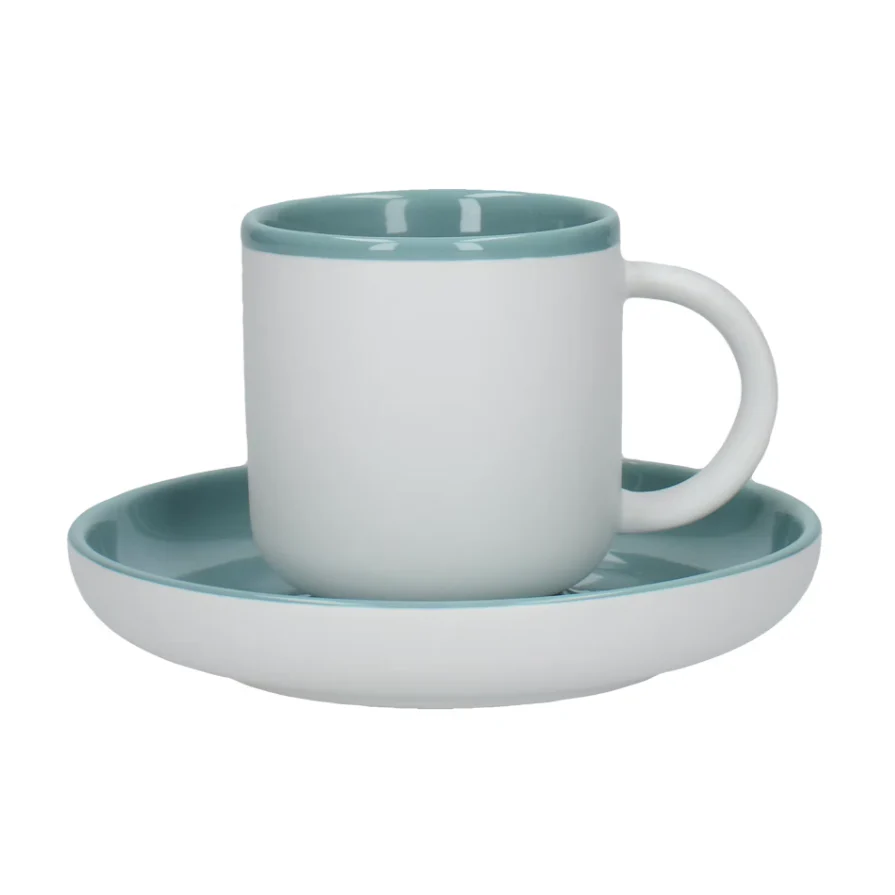 La Cafetière Barcelona Retro Blue 260ml Coffee Cup and Saucer - Image 2