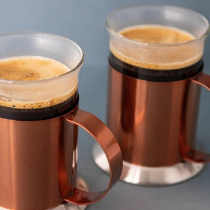 La Cafetière Copper Coffee Mugs, Set of 2, Stainless Steel - Image 4