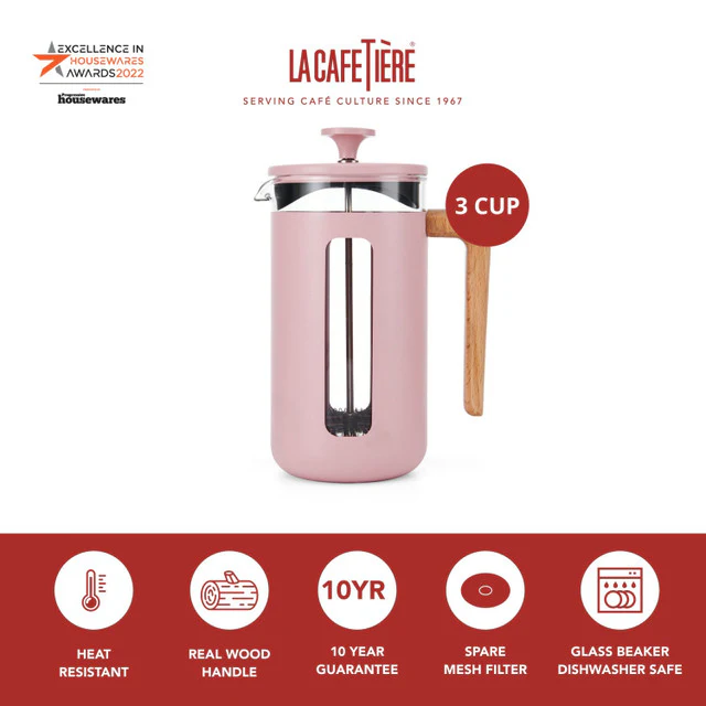 La Cafetière Pisa 3 Cup Cafetiere - Pink - Image 7