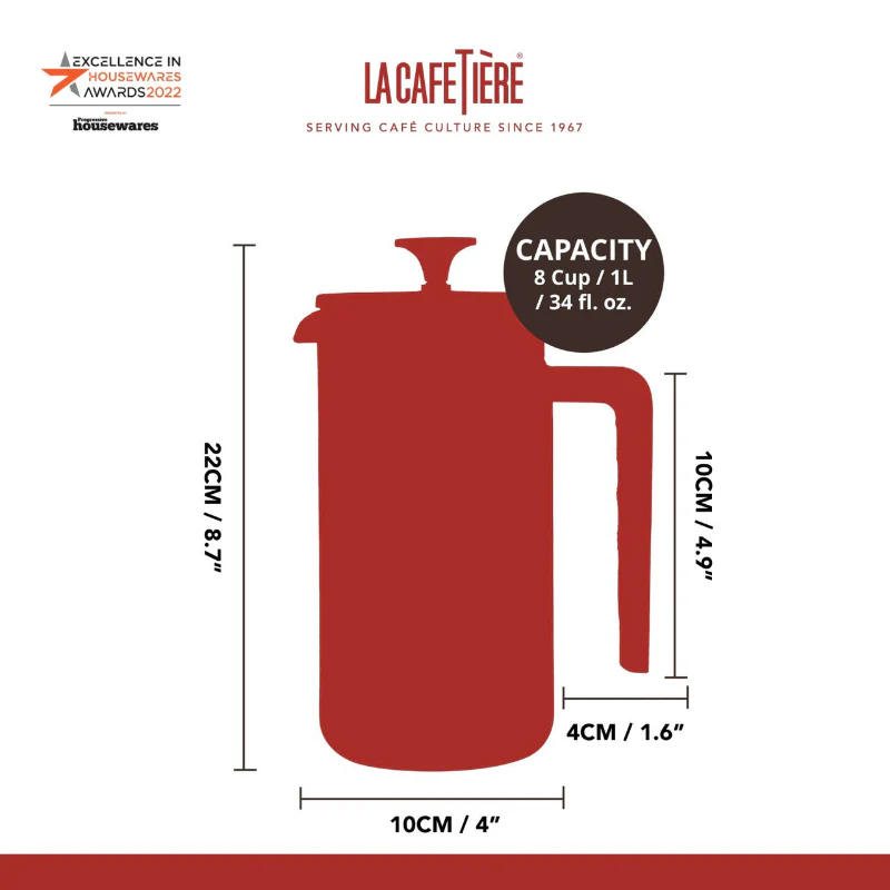 La Cafetière Pisa 8 Cup Cafetiere - Black - Image 4