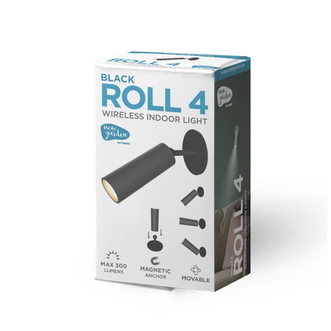 Black LED Rechargeable Battery Operated Wall Light - Image 4