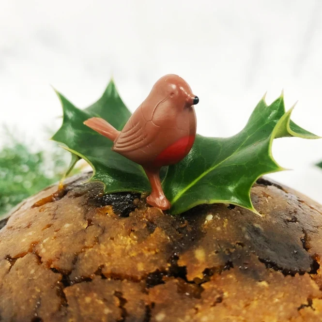 Light Brown Plastic Robin Cake Topper 25mm - Image 2