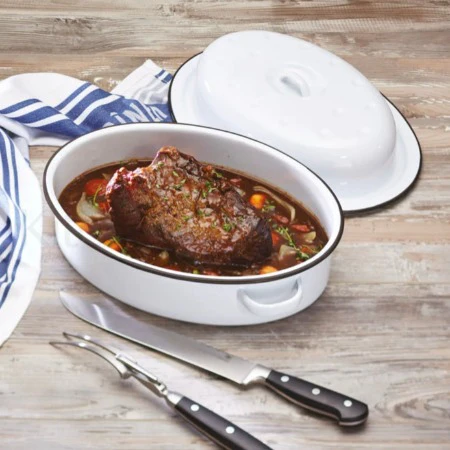 Living Nostalgia Enamel Oval Roaster 30cm - Image 2