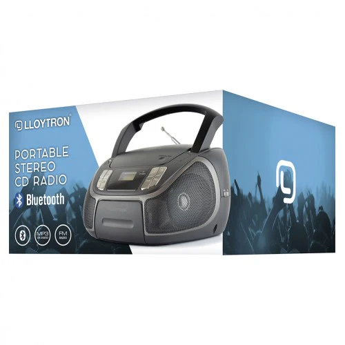 Lloytron Portable Stereo CD Radio with Bluetooth - Black - Image 2