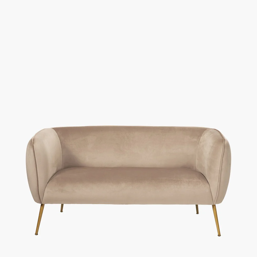 Lucca Biscuit Velvet and Metal Sofa - Image 3