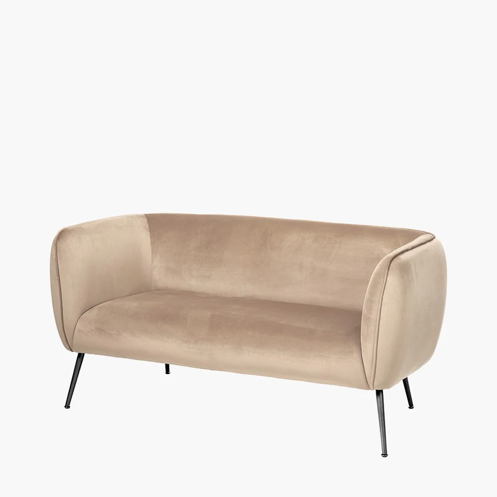 Lucca Biscuit Velvet and Metal Sofa - Image 4