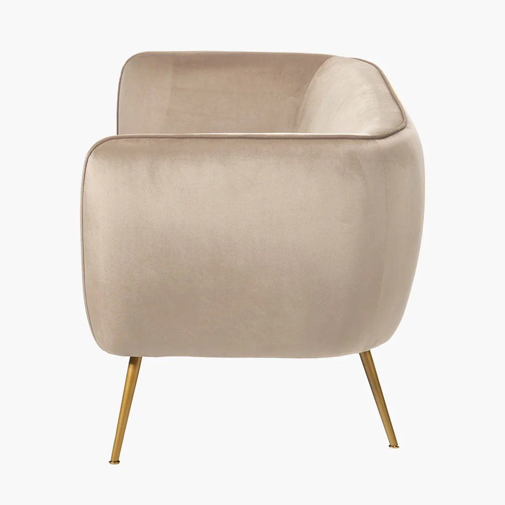 Lucca Biscuit Velvet and Metal Sofa - Image 5
