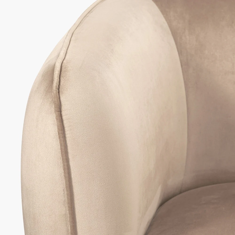 Lucca Biscuit Velvet and Metal Sofa - Image 8