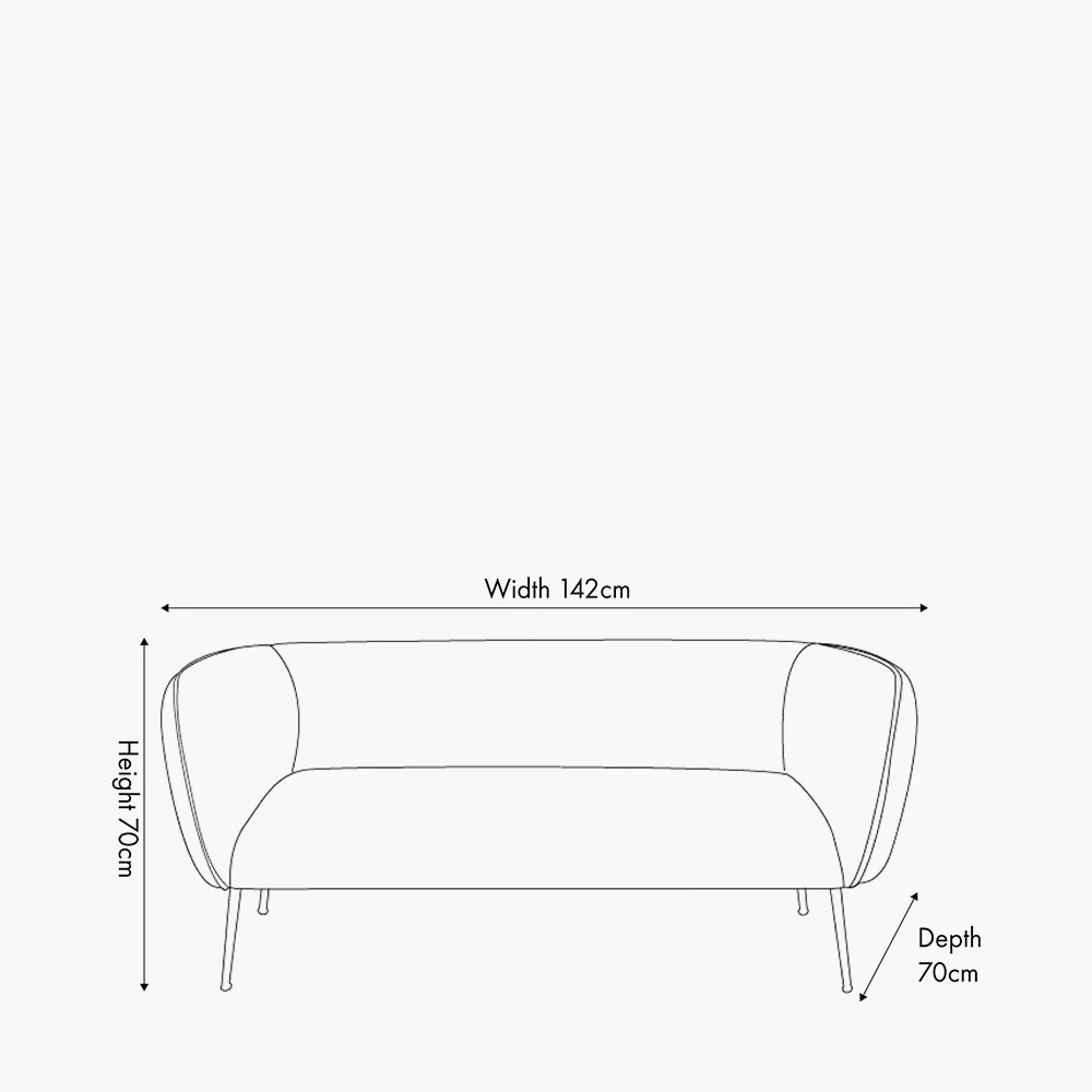 Lucca Biscuit Velvet and Metal Sofa - Image 9