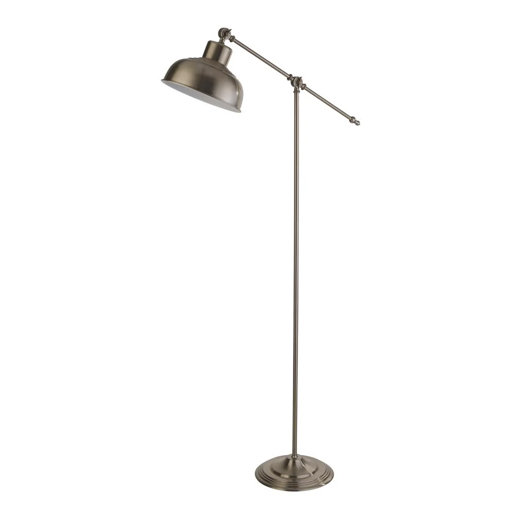 Macbeth Floor Lamp - Satin Silver Metal