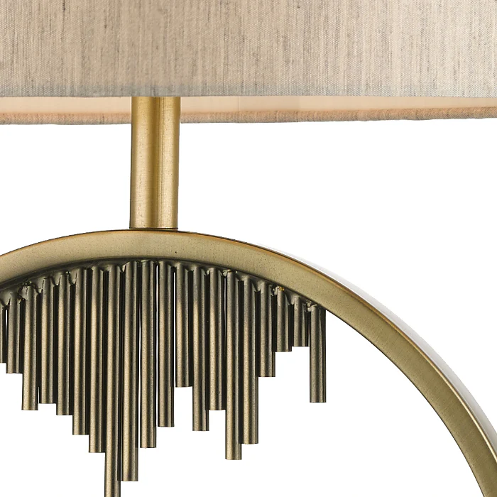 Manhattan Antique Brass and Crystal Table Lamp c/w Shade - Image 2