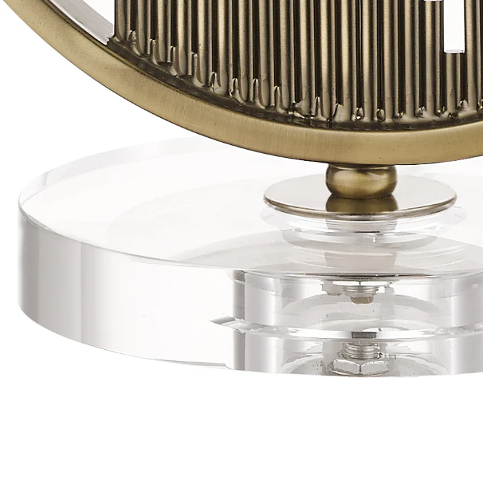 Manhattan Antique Brass and Crystal Table Lamp c/w Shade - Image 3
