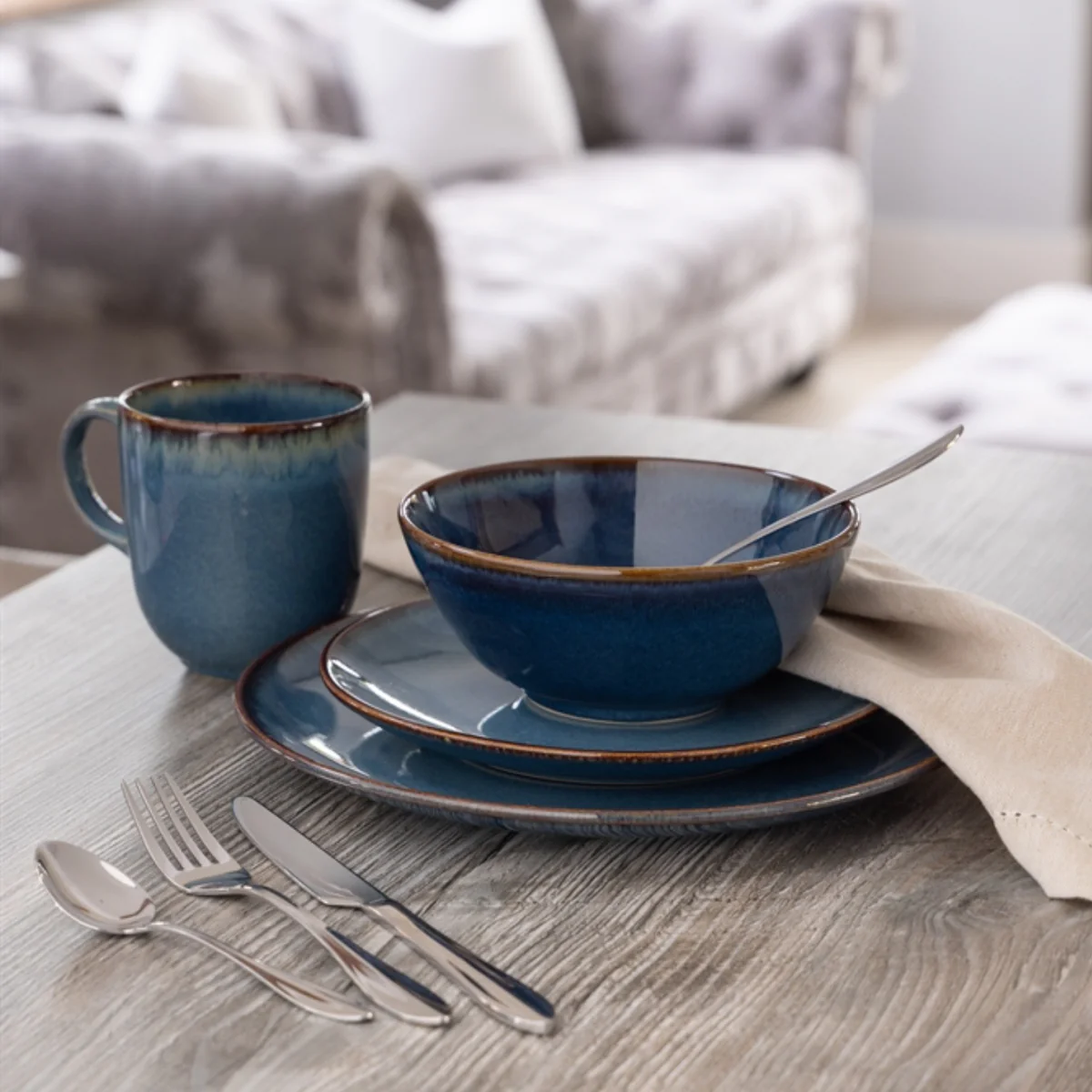 Mason & Cash Reactive Blue Dinner Plate - Image 3
