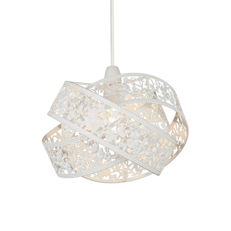 Matt White 3 Layer Ball Fretwork Shade Non Electric Pendant