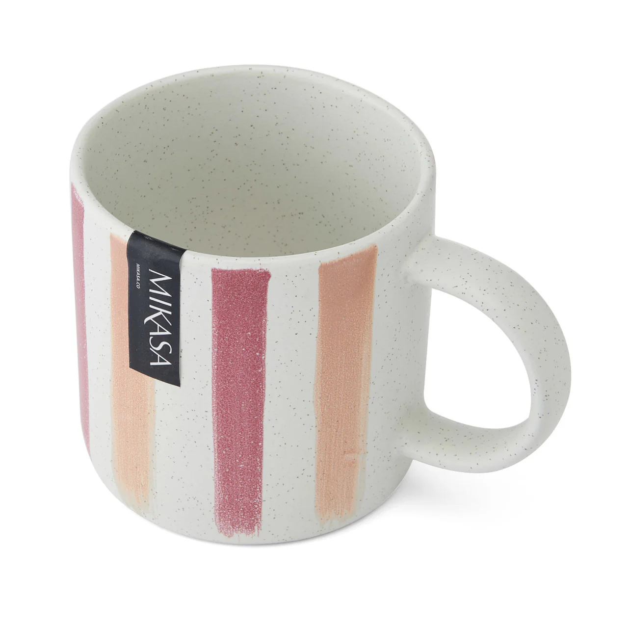 MIKASA PINK AND RED STRIPE MUG 380ML - Image 2