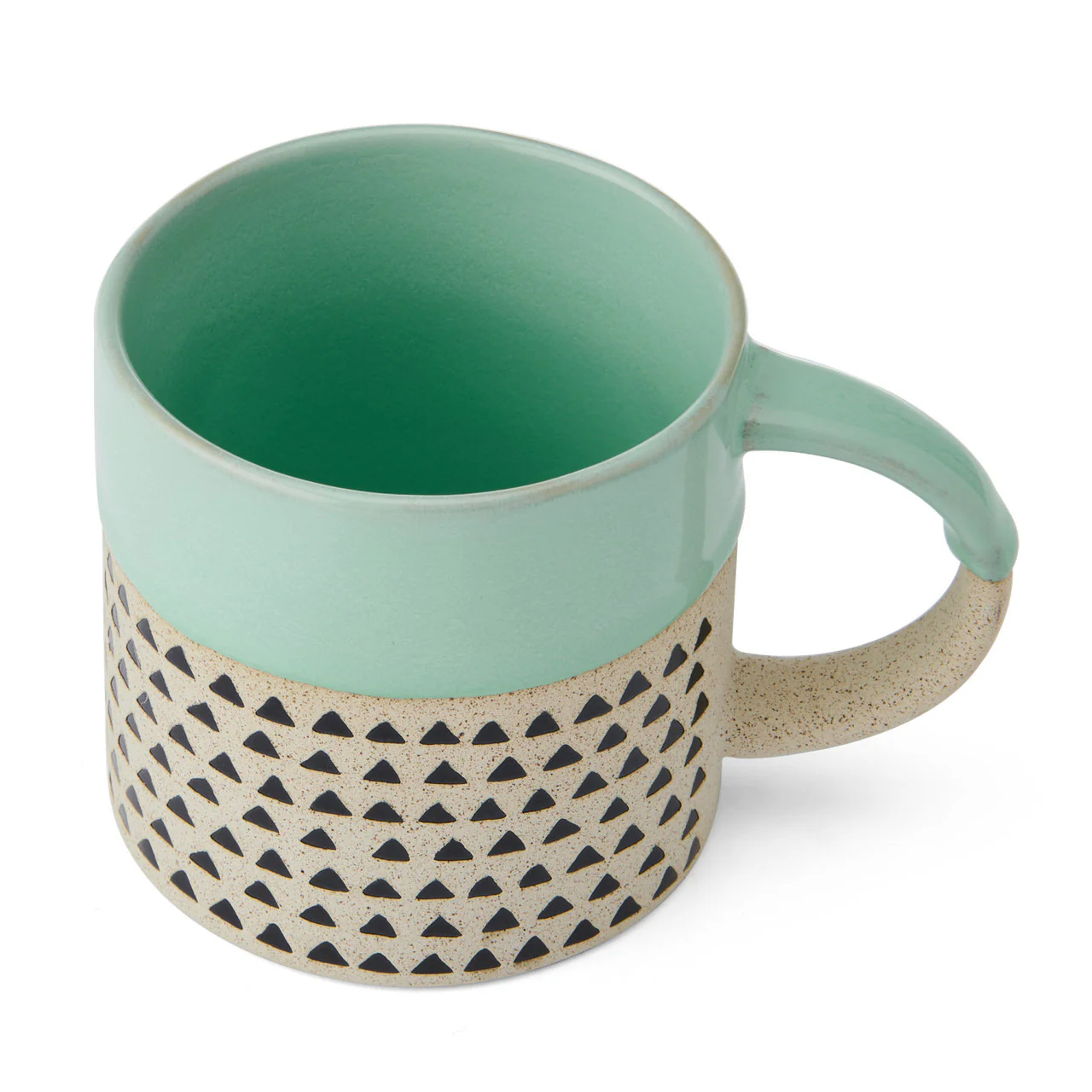 MIKASA WAX RESIST GREEN GLAZE MUG 390ML - Image 2