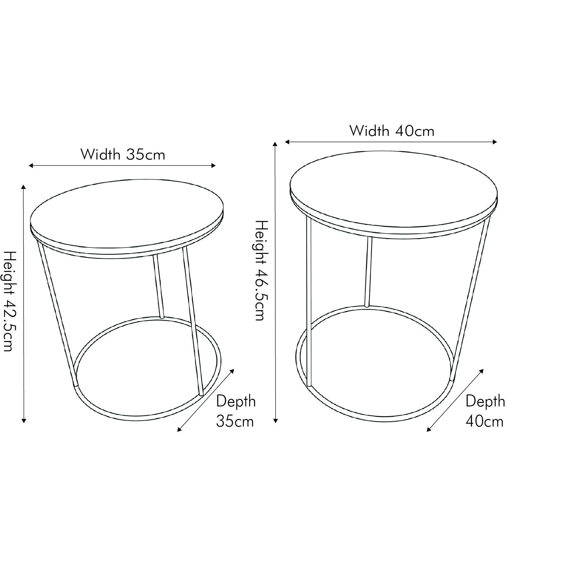 Milly S/2 Black Marble and Gold Metal Side Tables - Image 2