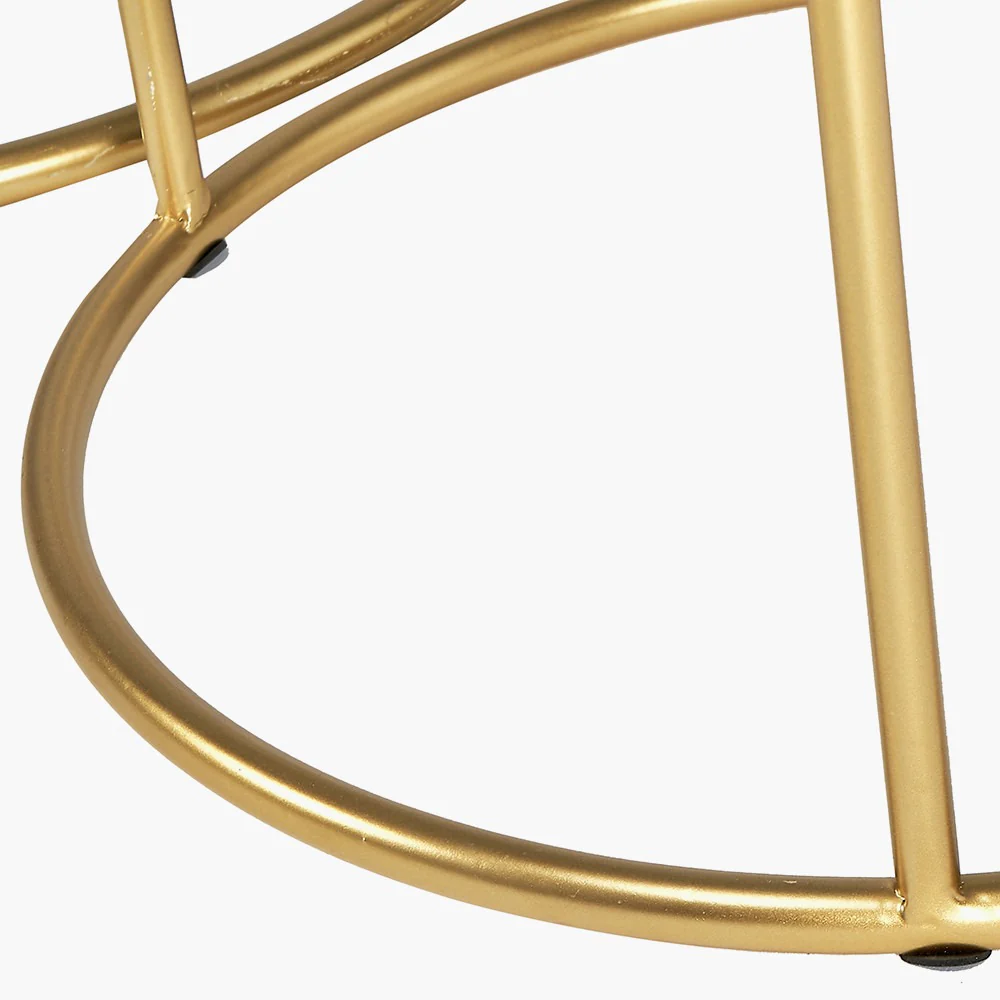 Milly S/2 Black Marble and Gold Metal Side Tables - Image 4
