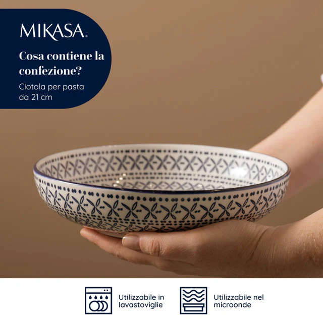 Mikasa Blue Mediterranean Pasta Bowl - Image 2
