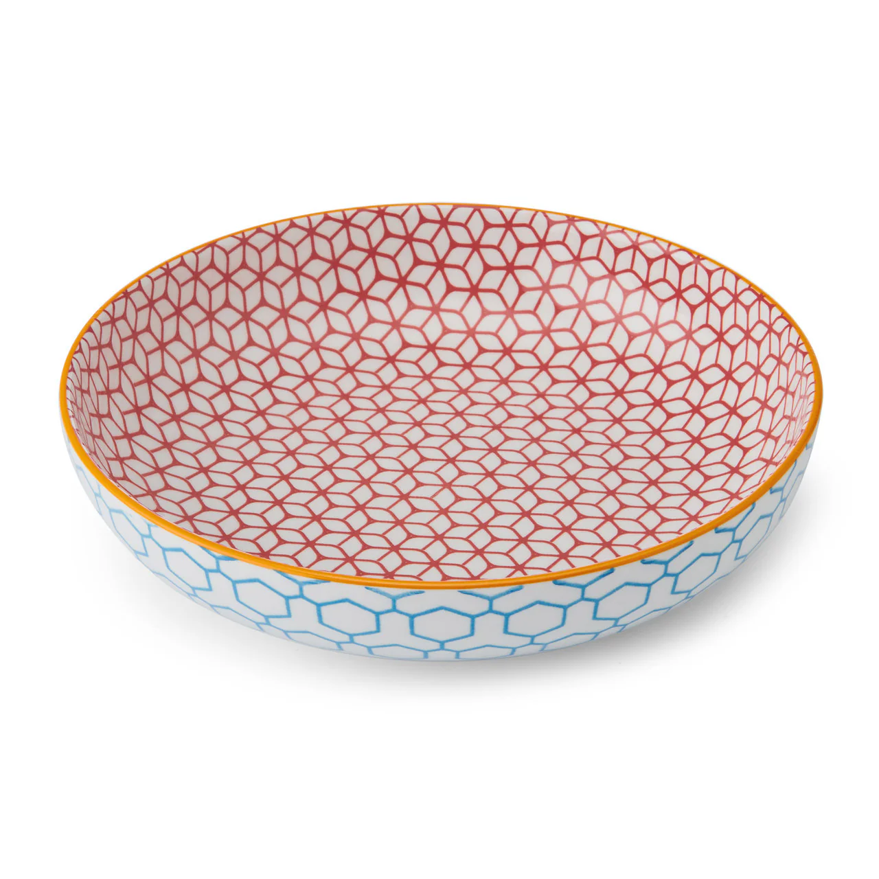 Mikasa Geometric Blue Pasta Bowl