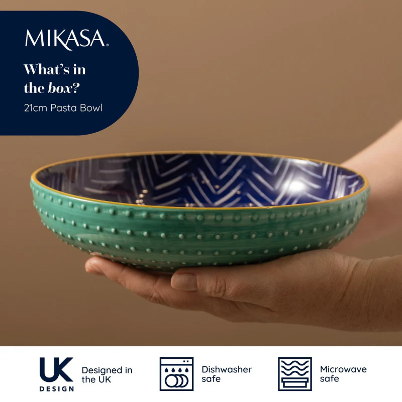 Mikasa Indigo Chevron Pasta Bowl - Image 2