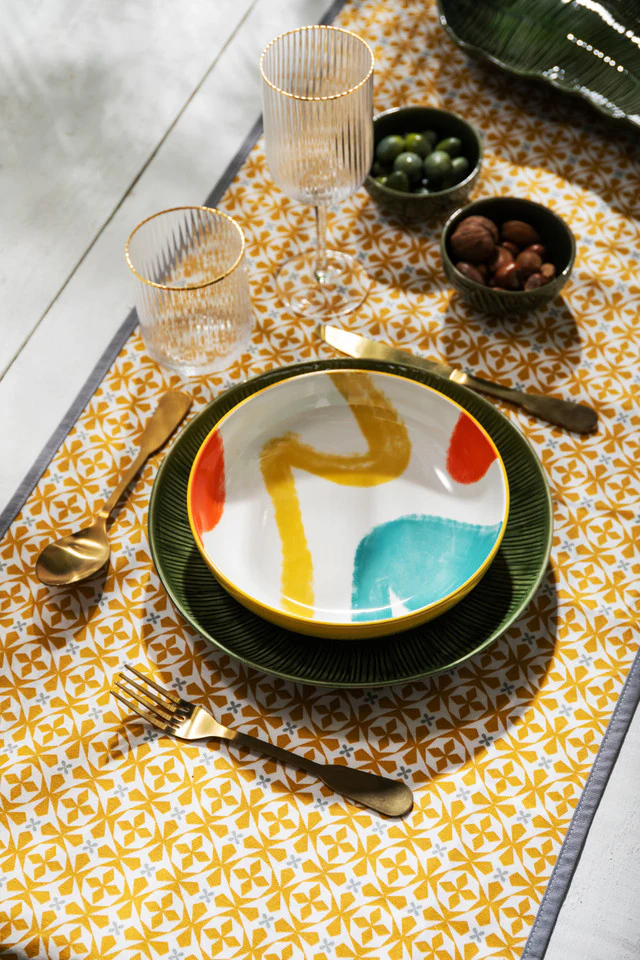 Mikasa Yellow Abstract Pasta Bowl - Image 4