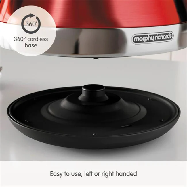 MORPHY RICHARDS VENTURE PYRAMID KETTLE 1.5L - RED - Image 4