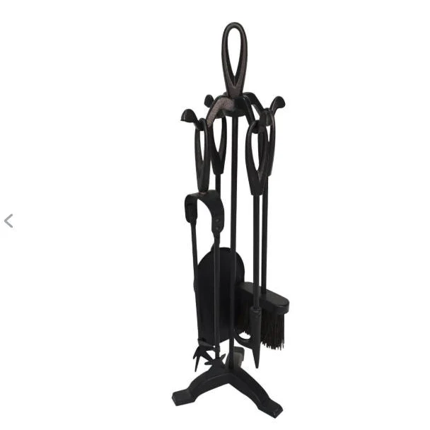 Moy Fireside 24" Tear Drop Companion Set 5pc (Black)