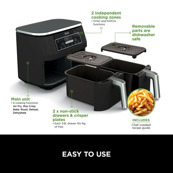 Ninja Dual Zone Air Fryer 7.6L - Image 3