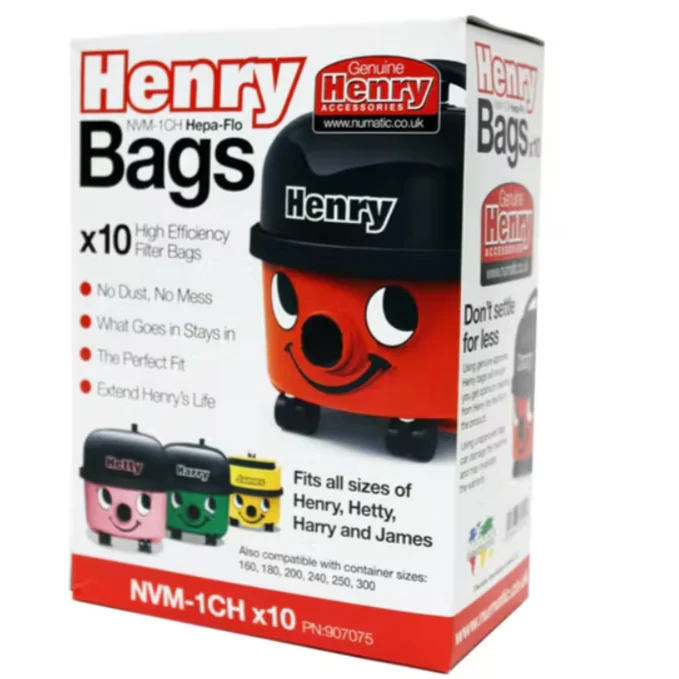 Numatic Henry Genuine Hepaflow Vacuum Filter Bags | 10 Pack | 907075