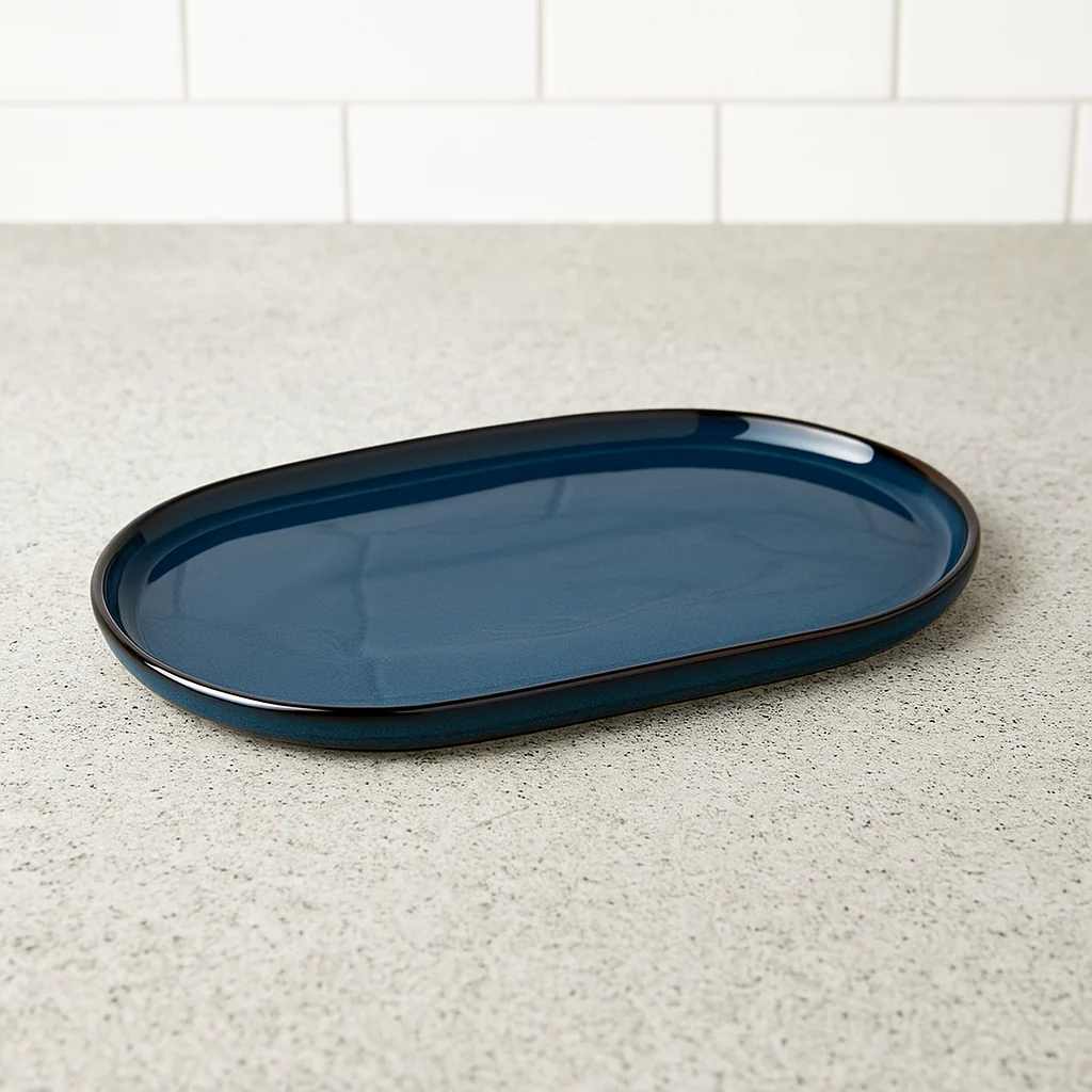 La Mediterránea Chester Blue Oval Tray 36x20.5