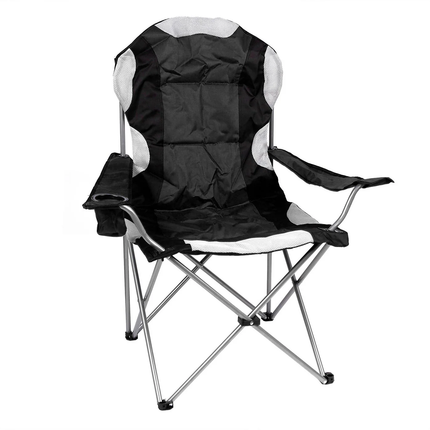 Padded High Back Canvas Chair – Black