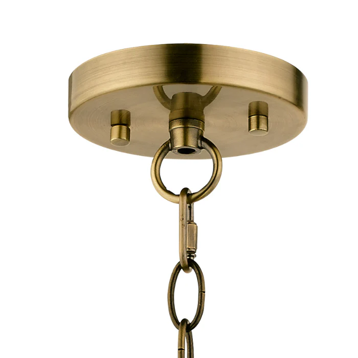 Pandora 1 Light Crystal Pendant Antique Brass - Image 2
