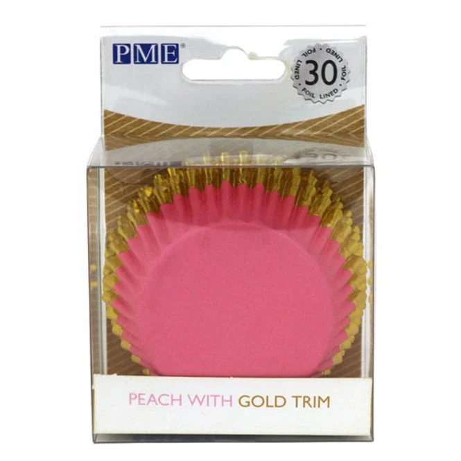 Peach with Gold Baking Cases
