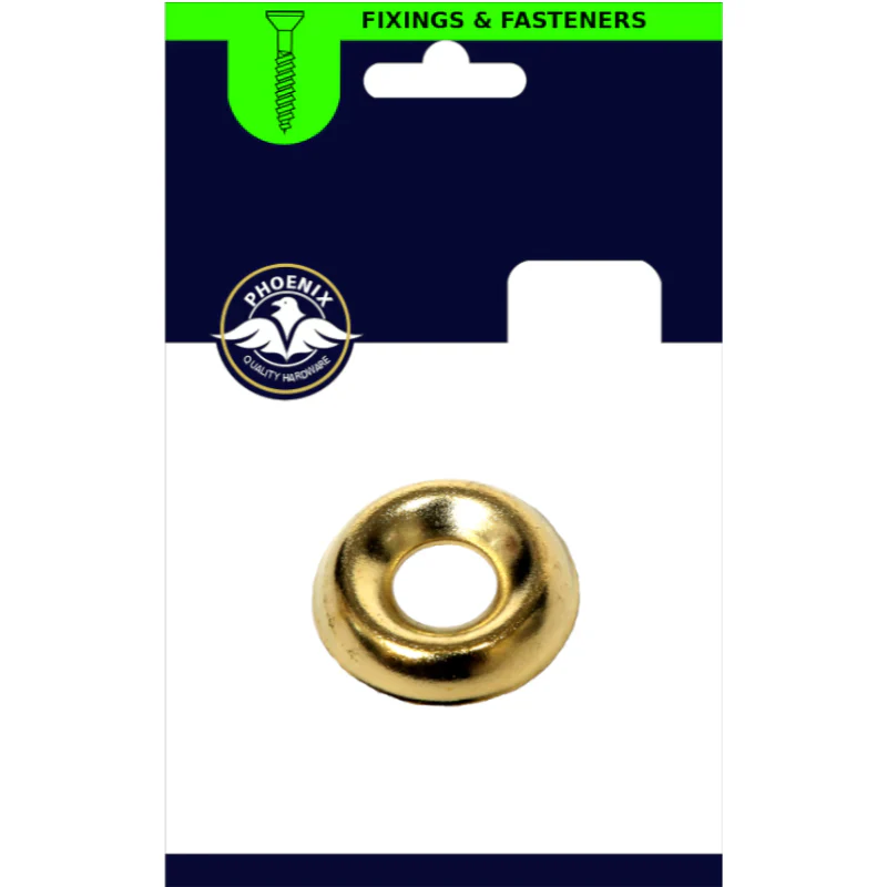 Phoenix Brass Plated Screw Cup Washer No.6 - 20 Pack
