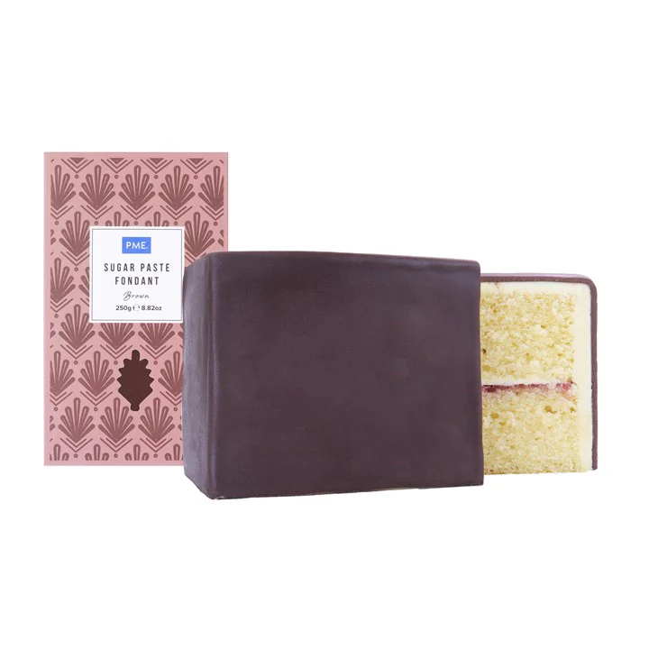 PME Sugar Paste Fondant – Brown 250g - Image 2