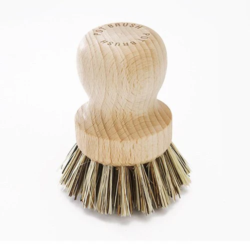 Pot Brush with Stiff Plant Fibre Bristles