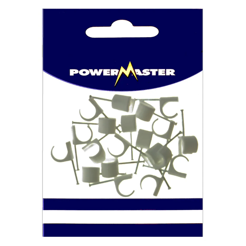 Powermaster 14-20mm Cable Clips Black - 20 Piece