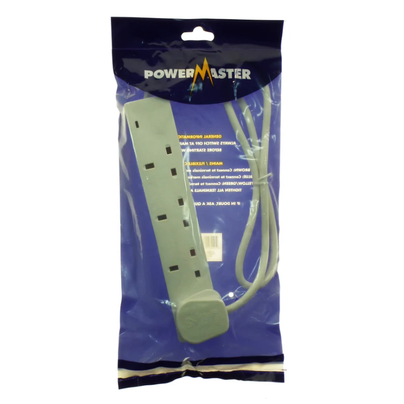 POWERMASTER 4 GANG 1 MTR 13AMP EXTENSION LEAD