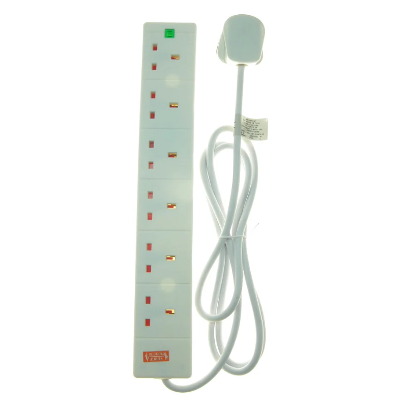 Powermaster 6 Gang 2 Metre Surge Protected Extension Lead. - Image 2
