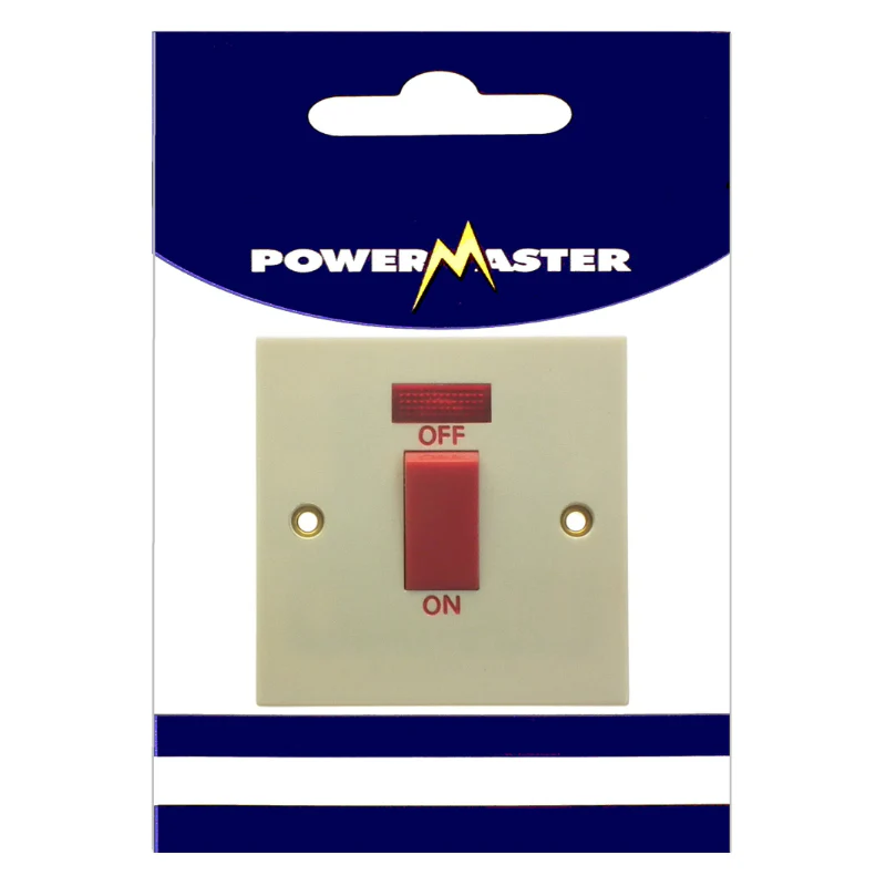 Powermaster Electrical 1 Gang 45 Amp Cooker Switch with Neon Light