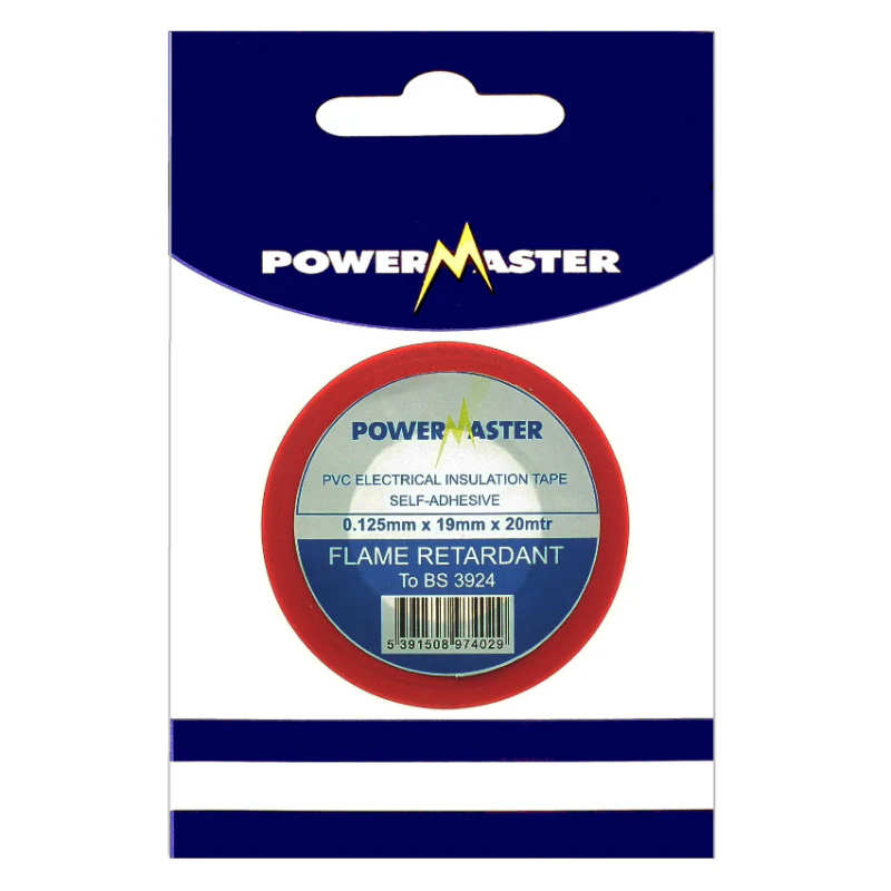 Powermaster Electrical 20Mtr PVC Insulating Tape - Red