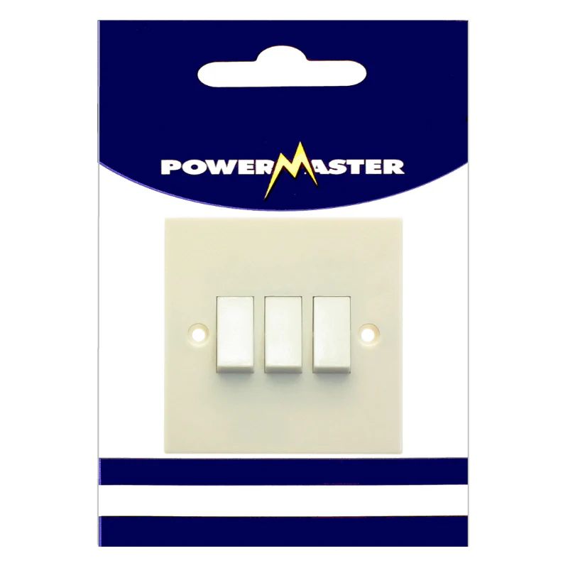 Powermaster Electrical 6 Amp 3 Gang 2 Way Light Switch